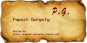 Papszt Gergely névjegykártya