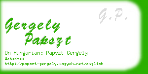 gergely papszt business card